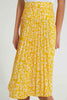 Redtag-Yellow-Floral-Pleated-Skirt-Skirts-Senior-Girls-9 to 14 Years