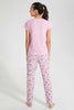 Redtag-Purple-Panda-Floral-Pajama-Sets-Pyjama-Sets-Senior-Girls-9 to 14 Years