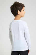 Load image into Gallery viewer, Redtag-White-Truck-Applique-Long-Sleeve-T-Shirt-All-Over-Prints-Boys-2 to 8 Years
