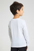 Redtag-White-Truck-Applique-Long-Sleeve-T-Shirt-All-Over-Prints-Boys-2 to 8 Years