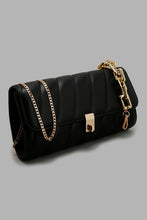 Load image into Gallery viewer, Redtag-Black-With-Gold-Embellished-Chain-Clutch-Bag-Clutches-Women-
