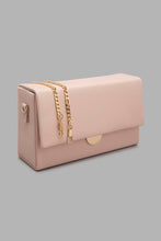 Load image into Gallery viewer, Redtag-Pink-Embellished-Gold-Chain-With-Scarf-Clutch-Bag-Clutches-Women-
