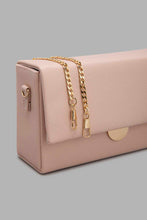 Load image into Gallery viewer, Redtag-Pink-Embellished-Gold-Chain-With-Scarf-Clutch-Bag-Clutches-Women-
