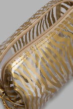 Load image into Gallery viewer, Redtag-Gold-Stripe-Cosmetic-Pouches-Cosmetic-Pouches-Women-
