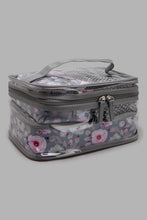 Load image into Gallery viewer, Redtag-Grey-Floral-Printed-Cosmetic-Pouches-Cosmetic-Pouches-Women-
