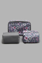 Load image into Gallery viewer, Redtag-Grey-Floral-Printed-Cosmetic-Pouches-Cosmetic-Pouches-Women-
