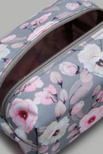 Load image into Gallery viewer, Redtag-Grey-Floral-Printed-Cosmetic-Pouches-Cosmetic-Pouches-Women-
