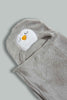 Redtag-Grey-Penguin-Hooded-Blanket-Baby-Blankets-Baby-0 to 12 Months