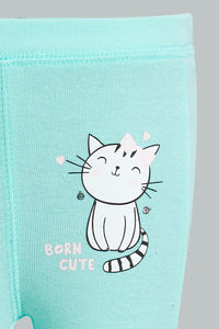 Redtag-Mint-Cats-3-Piece-Pack-Gift-Set-Gift-Sets-Baby-0 to 12 Months