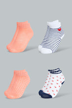 Load image into Gallery viewer, Redtag-Multi-Coloured-Animal-Print-4Pcs-Ankle-Length-Socks-Ankle-Length-Infant-Girls-3 to 24 Months
