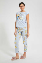 Load image into Gallery viewer, Redtag-Grey-Melange-Pooh-Printed-Pyjama-Set-Pyjama-Sets-Women&#39;s-
