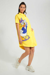 Redtag-Yellow-Daisy-Printed-Classic-Nightshirt-Nightshirts-Women's-