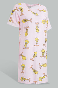 Redtag-Peach-Twitty-Printed-Nightshirt-Nightshirts-Women's-