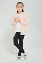 Load image into Gallery viewer, Redtag-Pink-Two-Piece-Cardigan-With-T-Shirt-Sets-Girls-2 to 8 Years
