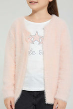 Load image into Gallery viewer, Redtag-Pink-Two-Piece-Cardigan-With-T-Shirt-Sets-Girls-2 to 8 Years

