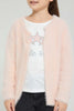 Redtag-Pink-Two-Piece-Cardigan-With-T-Shirt-Sets-Girls-2 to 8 Years