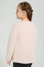 Load image into Gallery viewer, Redtag-Pink-Two-Piece-Cardigan-With-T-Shirt-Sets-Girls-2 to 8 Years
