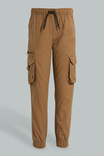 Load image into Gallery viewer, Redtag-Grey-Stripe-Pull-On-Casual-Trouser-Trousers-Senior-Boys-9 to 14 Years

