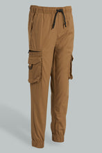 Load image into Gallery viewer, Redtag-Grey-Stripe-Pull-On-Casual-Trouser-Trousers-Senior-Boys-9 to 14 Years

