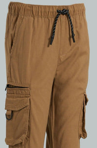 Beige Cargo Joggers