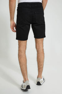 Redtag-Rinse-Wash-Pull-On-Shorts-Colour:Black,-Filter:Men's-Clothing,-Men-Shorts,-New-In,-New-In-Men,-Non-Sale,-S22A,-Section:Men-Men's-