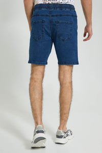 Redtag-Mid-Wash-Pull-On-Shorts-Colour:Indigo,-Filter:Men's-Clothing,-Men-Shorts,-New-In,-New-In-Men,-Non-Sale,-S22A,-Section:Men-Men's-