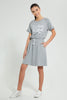 Redtag-Grey-Melange-Sporty-Knitted-Dress-Dresses-Senior-Girls-9 to 14 Years