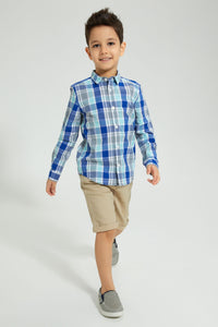 Redtag-Mint-Long-Sleeve-Check-Shirt-Boys-Shirts,-Colour:Mint,-Filter:Boys-(2-to-8-Yrs),-New-In,-New-In-BOY,-Non-Sale,-S22B,-Section:Kidswear-Boys-2 to 8 Years