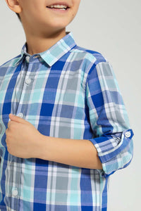 Redtag-Mint-Long-Sleeve-Check-Shirt-Boys-Shirts,-Colour:Mint,-Filter:Boys-(2-to-8-Yrs),-New-In,-New-In-BOY,-Non-Sale,-S22B,-Section:Kidswear-Boys-2 to 8 Years
