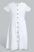تنزيل الصورة على معرض الصور، Redtag-White-Chiffly-Dress-Dresses-Senior-Girls-9 to 14 Years
