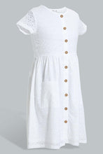 تنزيل الصورة على معرض الصور، Redtag-White-Chiffly-Dress-Dresses-Senior-Girls-9 to 14 Years
