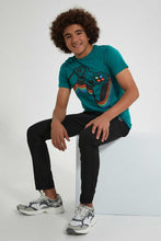 Load image into Gallery viewer, Redtag-Black-Plain-Pull-On-Casual-Trouser-Trousers-Senior-Boys-9 to 14 Years
