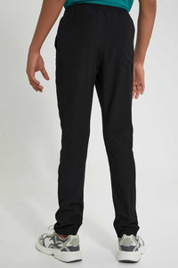 Redtag-Black-Plain-Pull-On-Casual-Trouser-Trousers-Senior-Boys-9 to 14 Years