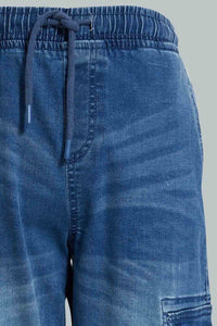 Redtag-Blue-Cargo-Jean-Jeans-Slim-Fit-Senior-Boys-9 to 14 Years