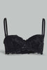 Redtag-Black/Beige-Plain-Lace-Padded-Push-Up-Bra-(2-Pack)-Plunge-Bras-Women's-