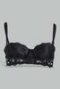 Redtag-Black/Beige-Plain-Lace-Padded-Push-Up-Bra-(2-Pack)-Plunge-Bras-Women's-