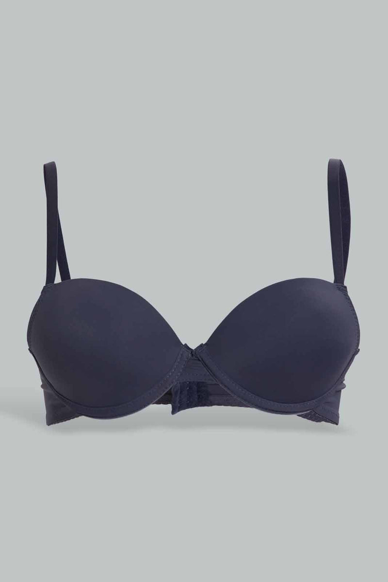 Redtag-Charcoal-Grey-Plain-Padded-Push-Up-Bra-Plunge-Bras-Women's-