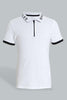 Redtag-White-Zip-Placket-Polo-Polo-Shirts-Senior-Boys-9 to 14 Years