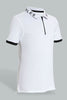 Redtag-White-Zip-Placket-Polo-Polo-Shirts-Senior-Boys-9 to 14 Years