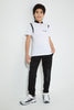 Redtag-White-Tape-On-Chest-Zip-Placket-Polo-Polo-Shirts-Senior-Boys-9 to 14 Years