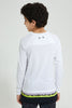 Redtag-White-Mesh-Hem-T-Shirts-Graphic-Prints-Senior-Boys-9 to 14 Years