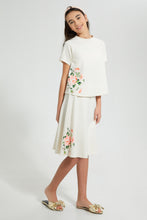 تنزيل الصورة على معرض الصور، Redtag-Beige-Skater-Embroideredroidered-Skirt-Skirts-Senior-Girls-9 to 14 Years
