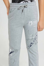 Load image into Gallery viewer, Redtag-Greymarl-Paintsplat-Jogpant-Boys-Joggers,-Colour:Grey,-Filter:Boys-(2-to-8-Yrs),-New-In,-New-In-BOY,-Non-Sale,-S22B,-Section:Kidswear-Boys-2 to 8 Years
