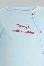 Load image into Gallery viewer, Redtag-Blue-And-White-Mummys-Little-Sunshine-Sleepsuit-Sleepsuits-Baby-0 to 12 Months
