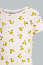 تنزيل الصورة على معرض الصور، Redtag-Yellow-And-Pink-Leopod-Romper-Rompers-Baby-0 to 12 Months
