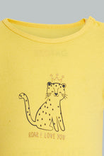 تنزيل الصورة على معرض الصور، Redtag-Yellow-And-Pink-Leopod-Romper-Rompers-Baby-0 to 12 Months
