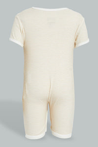 Redtag-Beige-Stripe-And-Animal-Print-Romper-Colour:Beige,-Filter:Baby-(0-to-12-Mths),-NBF-Rompers,-New-In,-New-In-NBF,-Non-Sale,-S22B,-Section:Kidswear-Baby-0 to 12 Months