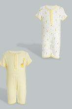 Load image into Gallery viewer, Redtag-Yellow-And-White-Giraffe-Romper-Rompers-Baby-0 to 12 Months
