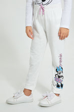 Load image into Gallery viewer, Redtag-Cream-Minnie-Print-Track-Joggers-Girls-2 to 8 Years
