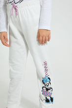 Load image into Gallery viewer, Redtag-Cream-Minnie-Print-Track-Joggers-Girls-2 to 8 Years
